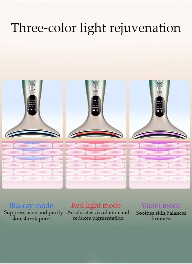 DUNISO - Firming Wrinkle Device for Neck Face,with 3 Color Modes, Double Chin Reducer Vibration Massager 45℃ Heat Vibration For Wrinkles Appearance and Skin Care, Tightening, Smooth - Image 1