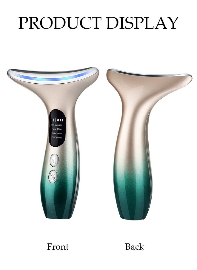 DUNISO - Firming Wrinkle Device for Neck Face,with 3 Color Modes, Double Chin Reducer Vibration Massager 45℃ Heat Vibration For Wrinkles Appearance and Skin Care, Tightening, Smooth - Image 1