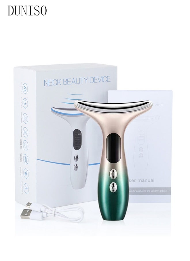 DUNISO - Firming Wrinkle Device for Neck Face,with 3 Color Modes, Double Chin Reducer Vibration Massager 45℃ Heat Vibration For Wrinkles Appearance and Skin Care, Tightening, Smooth - Image 1