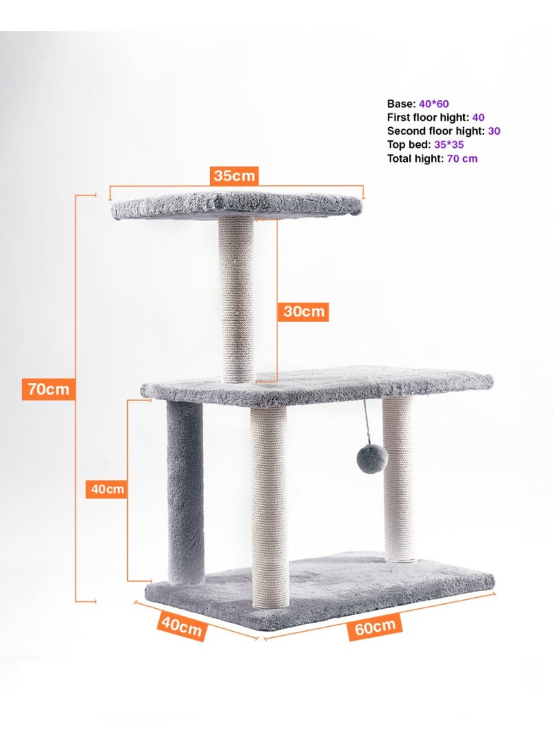 برج لعب وخدش للقطط متعدد المستويات ارتفاع 70 سم - Image 2