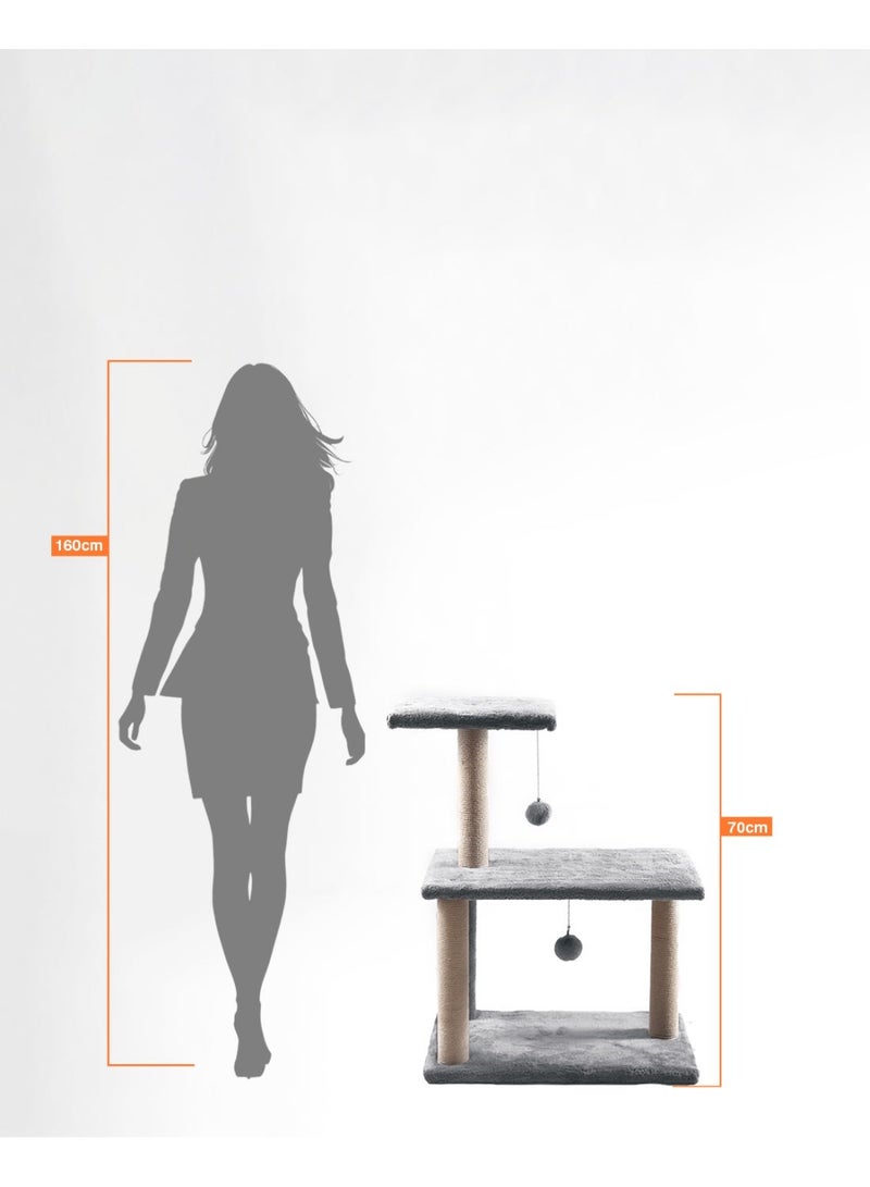 برج لعب وخدش للقطط متعدد المستويات ارتفاع 70 سم - Image 3