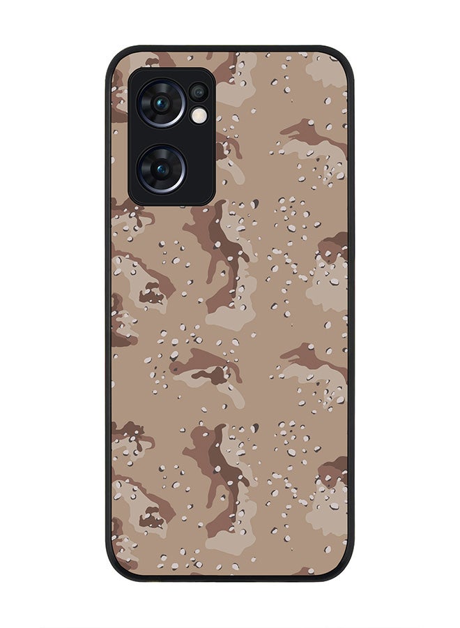 Stylizedd Rugged Black edge case for Oppo Find X5 Lite, Slim fit Soft Case Flexible Cover - Desert Storm Camo - Image 1
