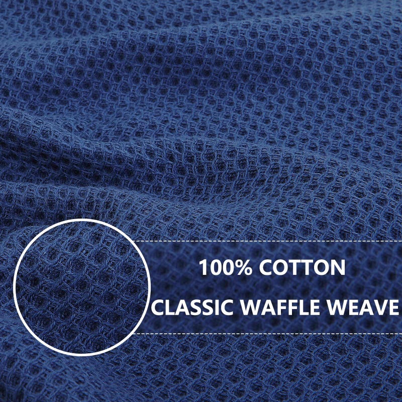 Homaxy 100% Cotton Waffle Weave Kitchen Dish Towels  Ultra Soft Absorbent Quick Drying Cleaning Towel  13 x 28 Inches  8-Pack  Navy Blue - Image 2
