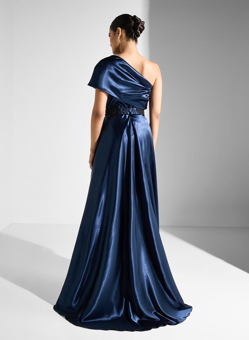 Namshi x Satin One-Shoulder Dress - Image 2