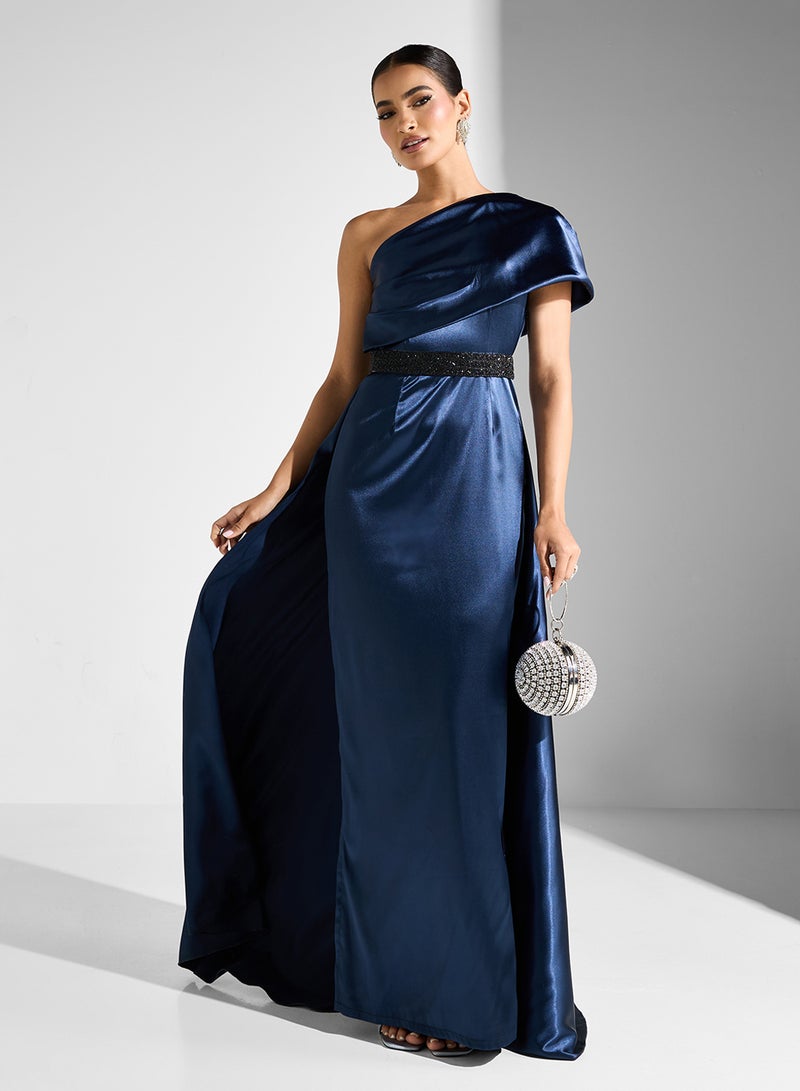 Namshi x Satin One-Shoulder Dress - Image 5