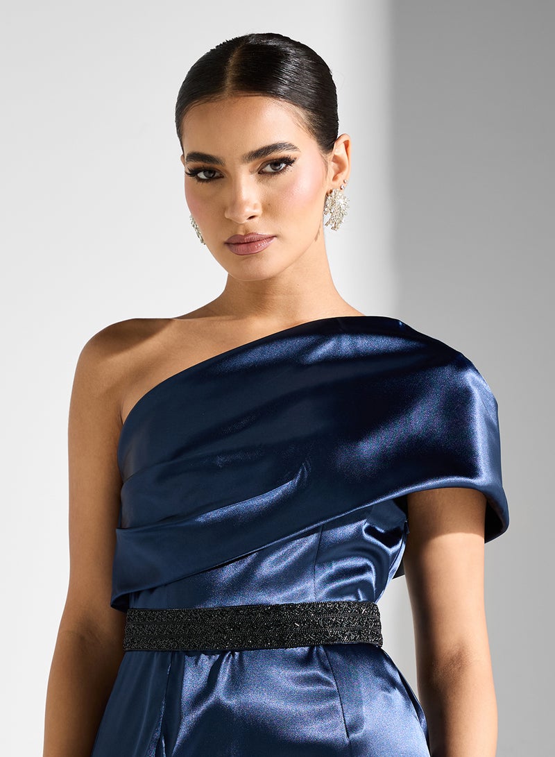 Namshi x Satin One-Shoulder Dress - Image 3