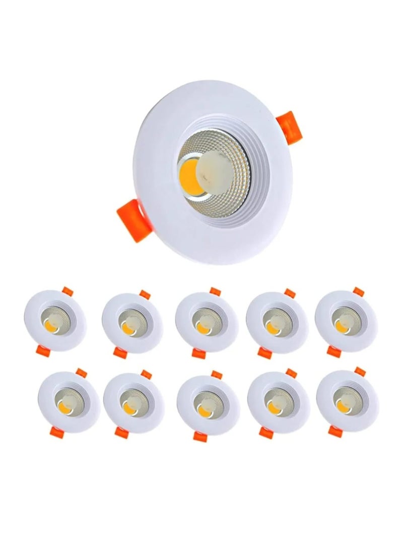 طقم 10 قطع سبوت لايت LED سقف دائري 7 سم – قدرة 7 وات – متوفر بثلاثة ألوان إضاءة (أبيض، أصفر، كريمي) – موفر للطاقة – عمر افتراضي طويل – إضاءة داخلية للمنازل والمكاتب - Image 1