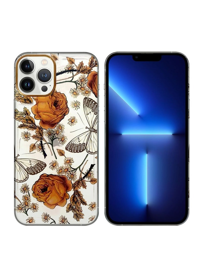 JOWAY iPhone 12 Pro Max Floral Clear Case Ultra Slim Shockproof Flower Print Transparent Cover Design 6 - Image 2