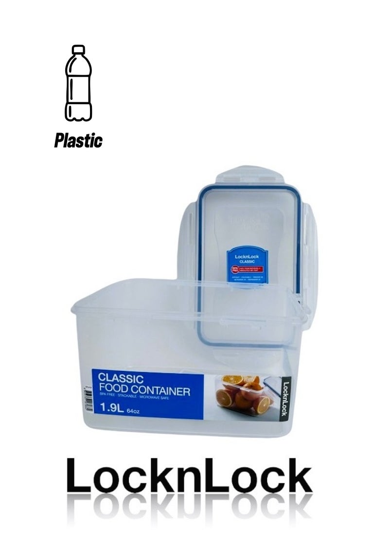 LOCK & LOCK - LocknLock 1.9L Rectangular  Airtight Food Storage  - BPA-Free, Microwave, Freezer, and Dishwasher Safe - Image 1