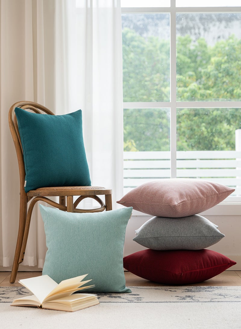 لحظة غطاء وسادة 45 × 45 سم رمادي مزخرف بملمس عصري غطاء وسادة منزل ريفي حديث غطاء وسادة صلب حزمة من 2 لตกات ديكور المنزل الأريكة غرفة النوم - Image 4