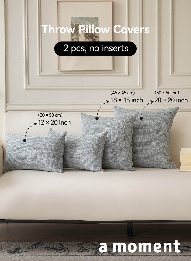 لحظة غطاء وسادة 45 × 45 سم رمادي مزخرف بملمس عصري غطاء وسادة منزل ريفي حديث غطاء وسادة صلب حزمة من 2 لตกات ديكور المنزل الأريكة غرفة النوم - Image 5