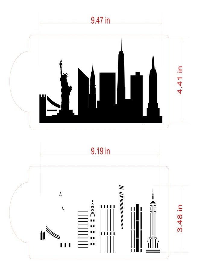 Designer Stencils New York City Detailed Skyline Cake Stencil Side C1000 by Designer Stencils - Image 5