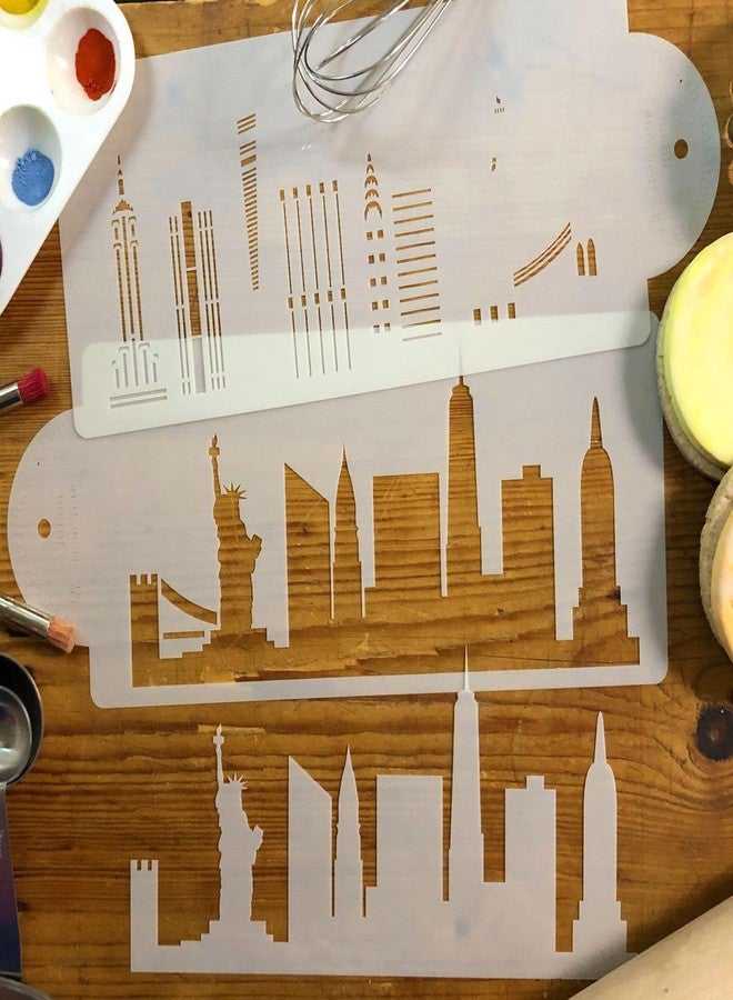 Designer Stencils New York City Detailed Skyline Cake Stencil Side C1000 by Designer Stencils - Image 3