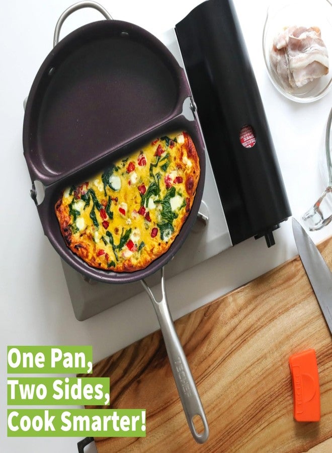TECHEF - Frittata and Omelette Pan, Double Sided Folding Egg Pan, Made in Korea (PFOA Free) (Purple) - Image 3