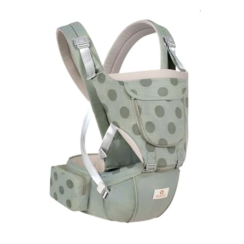 OBABY Premium 5-in-1 Ergonomic Baby Carrier with Integrated Hip Seat – Premium Cotton, Adjustable Lumbar Support & Breathable Fabric for Newborns to Toddlers (0-36 Months) (Green) - Image 2