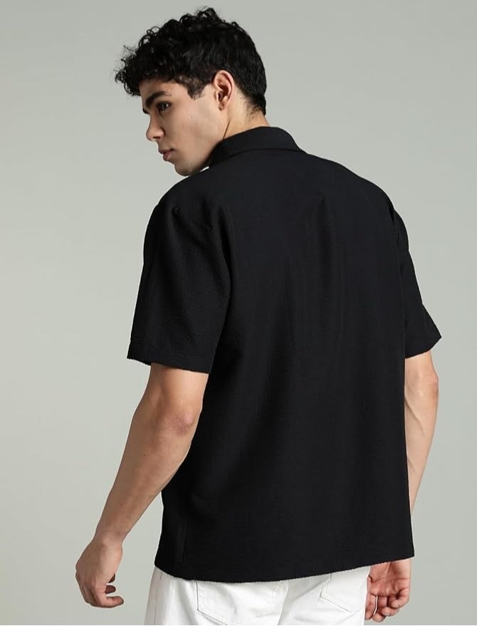 fyltr قميص رجالي كاجوال - قمصان أنيقة للرجال: مصممة بياقة كوبية مريحة وقماش ذو ملمس لمسي لإطلالة عصرية - Image 3