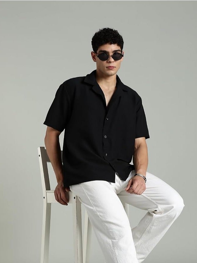 fyltr قميص رجالي كاجوال - قمصان أنيقة للرجال: مصممة بياقة كوبية مريحة وقماش ذو ملمس لمسي لإطلالة عصرية - Image 2