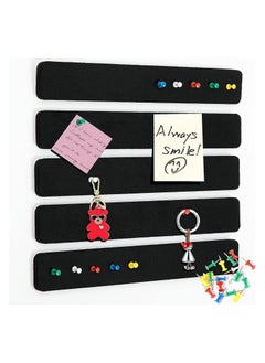 RATSAW Felt Pin Board Bar Strips Bulletin Board for Bedrooms Offices Home Wall Decoration, Notice Board Self Adhesive Cork Board with 25 Push Pins for Paste Notes, Photos, Schedules  - Image 1