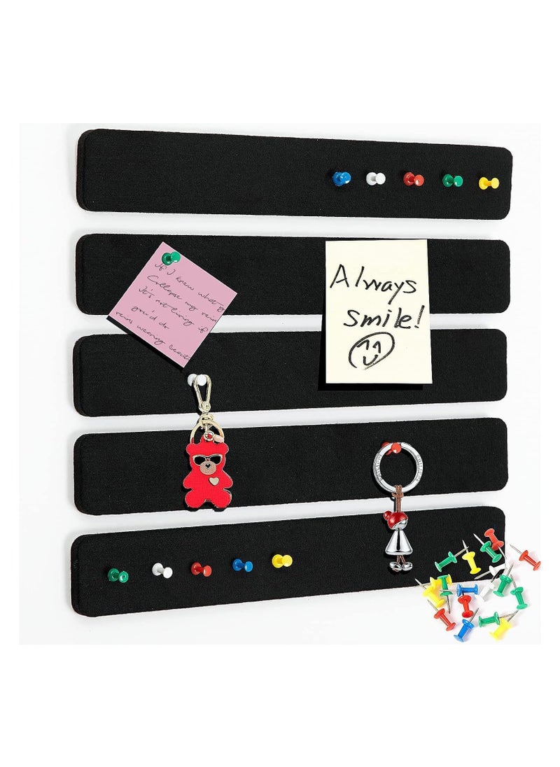RATSAW Felt Pin Board Bar Strips Bulletin Board for Bedrooms Offices Home Wall Decoration, Notice Board Self Adhesive Cork Board with 25 Push Pins for Paste Notes, Photos, Schedules  - Image 1
