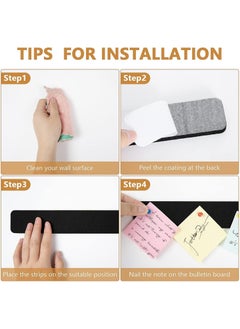 RATSAW Felt Pin Board Bar Strips Bulletin Board for Bedrooms Offices Home Wall Decoration, Notice Board Self Adhesive Cork Board with 25 Push Pins for Paste Notes, Photos, Schedules  - Image 4
