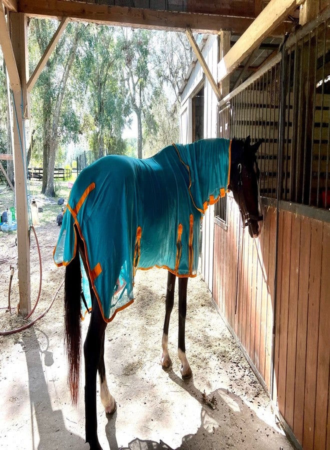 تشالنجر غطاء شبكي خفيف الوزن للخيول بطول 60 بوصة، مناسب لفصل الصيف، يسمح بمرور الهواء في فصل الربيع، رقم الموديل 73414 - Image 2