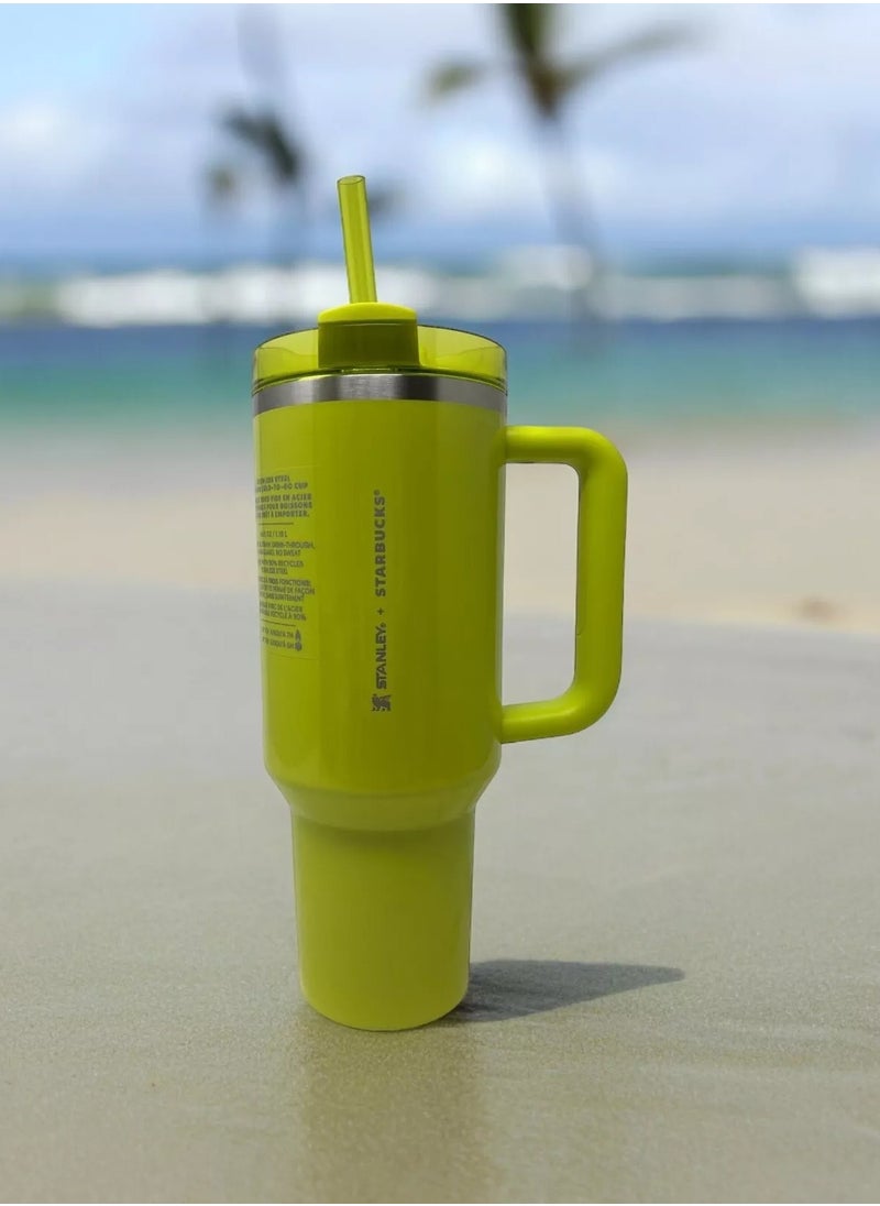 Stanley - Stanley Cup Quencher X Starbucks H2.0 Lime Green made of stainless steel 40 oz - Image 1