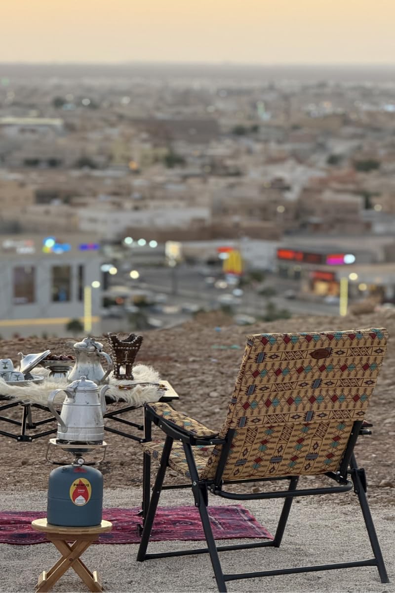 سجادتي حزمة 1+1 من مجموعة كراسي التخييم القابلة للطي من + 2 كيس تغليف مجاني – كراسي خفيفة ومحمولة، مقاس 105×55 سم، إطار فولاذي متين للاستخدام في الهواء الطلق والمنزل (كرسي تخييم بلون بيج) - Image 5