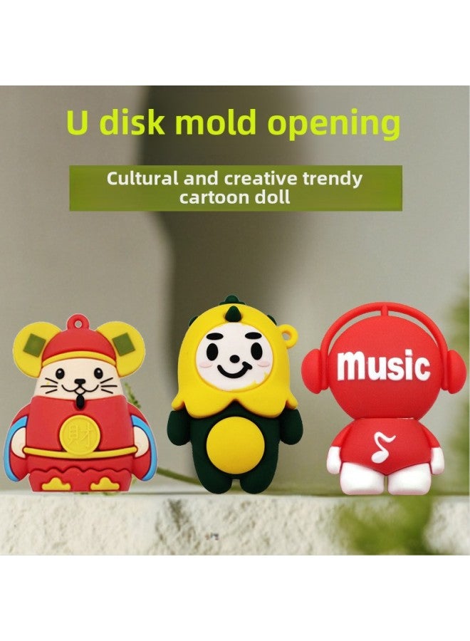 8gu Plate Open Mold Customized Doll 64gbU Plate Stereo Shape PVC Soft Rubber Pendant Blind Box Cartoon Gift USB Disk-Capacity:64GB - Image 2