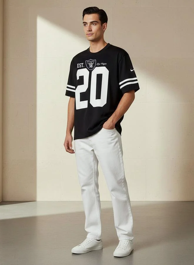 اس بي كاركترز Men Regular Fit Crew Neck Short Sleeves Las Vegas Raiders Print T-shirt