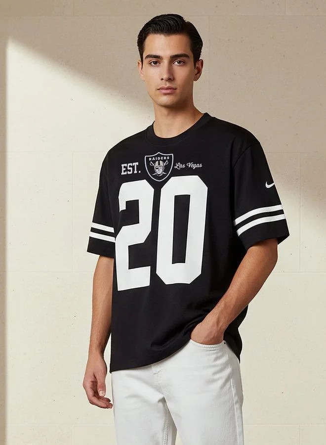 SP Characters Men Regular Fit Crew Neck Short Sleeves Las Vegas Raiders Print T-shirt