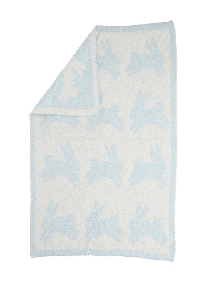 Mud Pie Children's Blue Chenille Bunny Blanket - Image 1