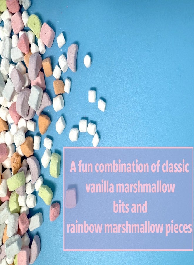 crait Dehydrated Marshmallows Vanilla and Rainbow Mix – Mini Cereal Marshmallows for Hot Chocolate Cereal Ice Cream Baking and Desserts – 6 ounce Resealable Bag - Image 3
