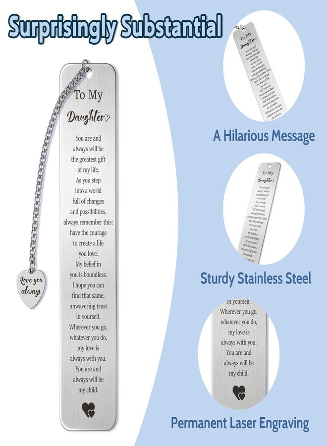 SEEBERY Stainless Steel Bookmark for Daughter, Kids & Teens from Dad or Mom- Inspirational Birthday, Christmas, Graduation or Back to School Gift for Daughter, Stepdaughter & Teen Girls - Image 5