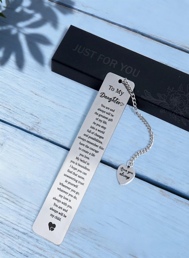 SEEBERY Stainless Steel Bookmark for Daughter, Kids & Teens from Dad or Mom- Inspirational Birthday, Christmas, Graduation or Back to School Gift for Daughter, Stepdaughter & Teen Girls - Image 3