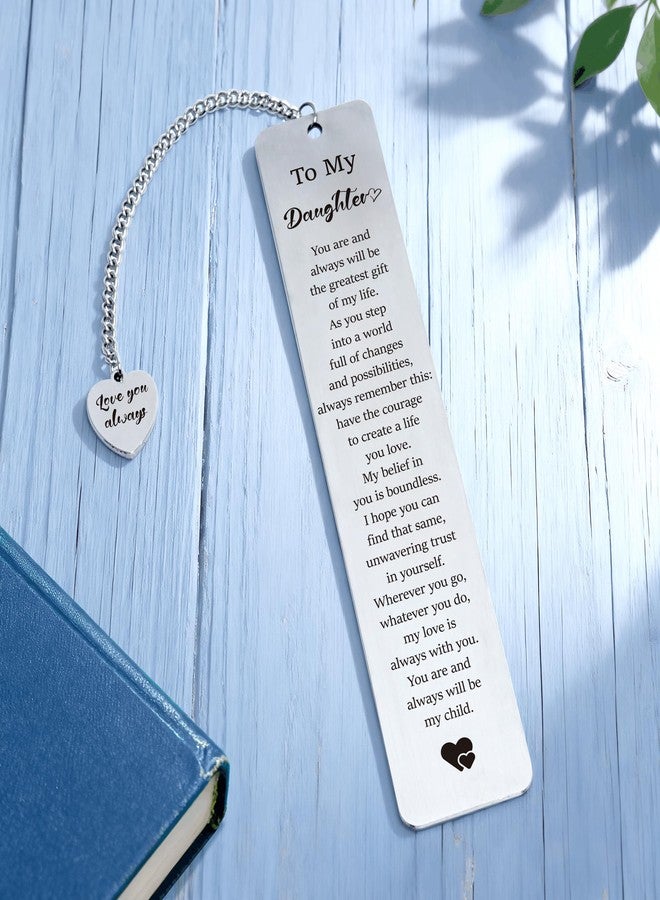 SEEBERY Stainless Steel Bookmark for Daughter, Kids & Teens from Dad or Mom- Inspirational Birthday, Christmas, Graduation or Back to School Gift for Daughter, Stepdaughter & Teen Girls - Image 4