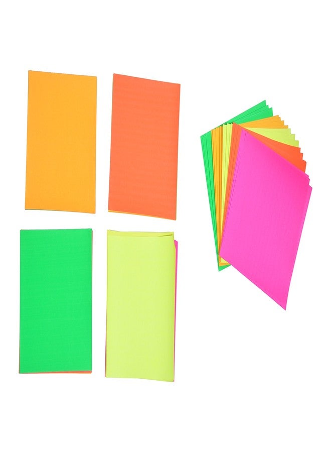 Oddy Origami Sheets, Single Side Fluorescent, 6”x6”,4 Sheets X 5 Color = 20 Sheets - 10 Pkt Pack - Image 2