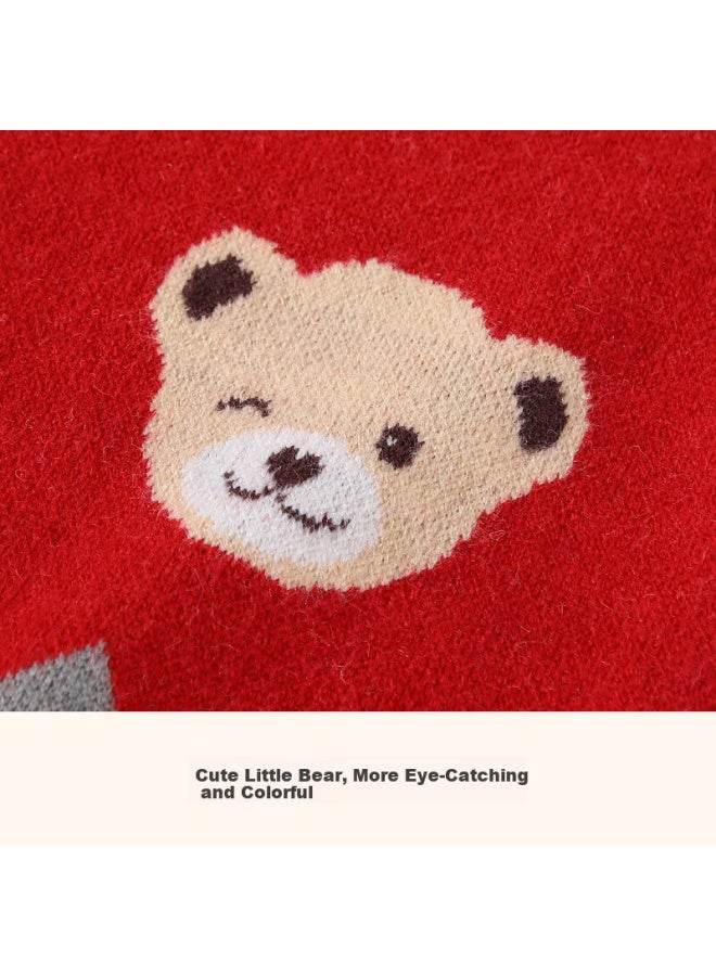 Classic Teddy Children's Sweater Boys And Girls Knitwear Spring Festival Cardigan Jacket Red Size 130
