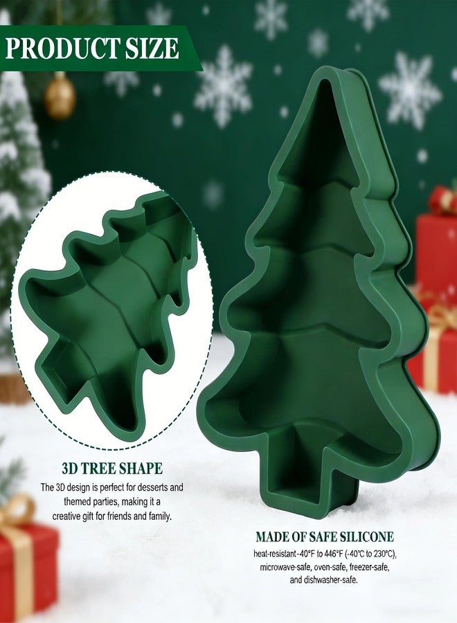 VOSCHOIX Christmas Tree Cake Pan,3D Silicone Christmas Tree Baking Molds Non-Stick Baking Pan for Chocolate Baking Bread, Desserts Fondant Cake Decorations - Image 2