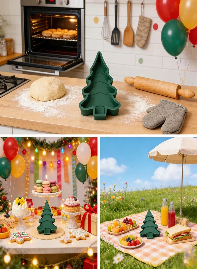 VOSCHOIX Christmas Tree Cake Pan,3D Silicone Christmas Tree Baking Molds Non-Stick Baking Pan for Chocolate Baking Bread, Desserts Fondant Cake Decorations - Image 3