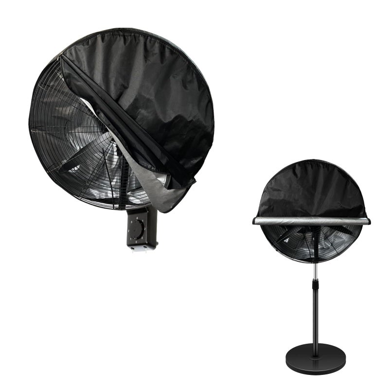 Bitubi Wall Mount Fan CoverWaterproof Outdoor Fan CoversCompatible for 1820 Inch Industrial Fan and Pedestal FanHeavy Duty 600D oxford Dustproof Fan CoverBlack