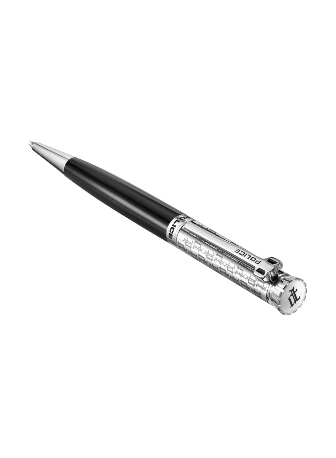 POLICE Gothic Silver and Black Stainless Steel Pen for Men