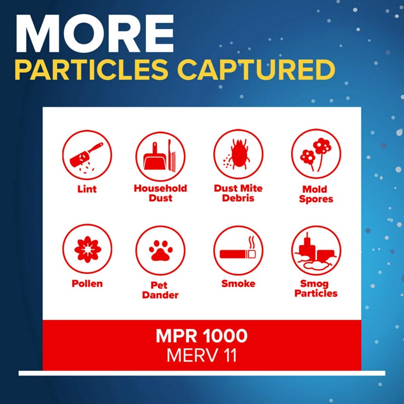 Filtrete 14x20x1 AC Furnace Air Filter, MERV 11, MPR 1000, Micro Allergen Defense, 3-Month Pleated 1-Inch Electrostatic Air Cleaning Filter, 2 Pack (Actual Size 13.781 x 19.781 x 0.84 in) - Image 5