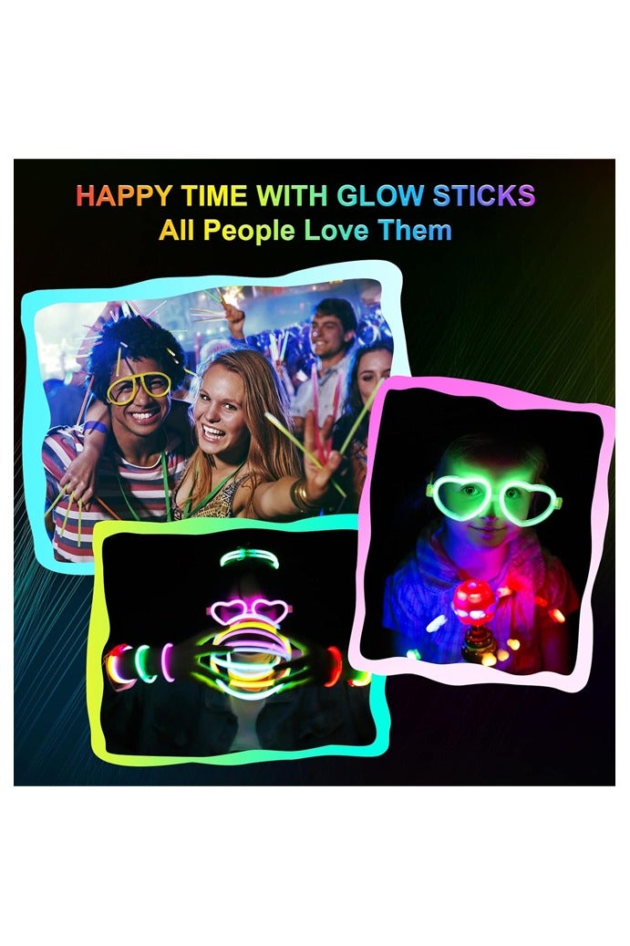 100 PCS Glow Sticks Bulk Party Supplies 8 Inch Glowsticks with Connectors,Glow in the Dark Light Up Sticks Party Favors Decorations - Image 4