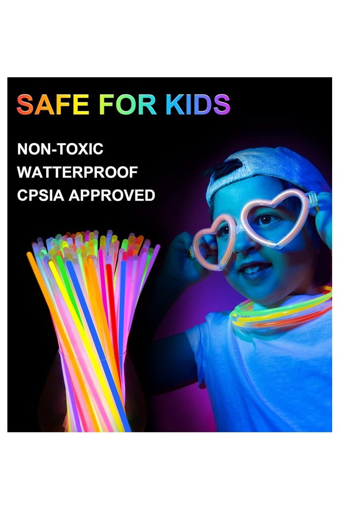 100 PCS Glow Sticks Bulk Party Supplies 8 Inch Glowsticks with Connectors,Glow in the Dark Light Up Sticks Party Favors Decorations - Image 3