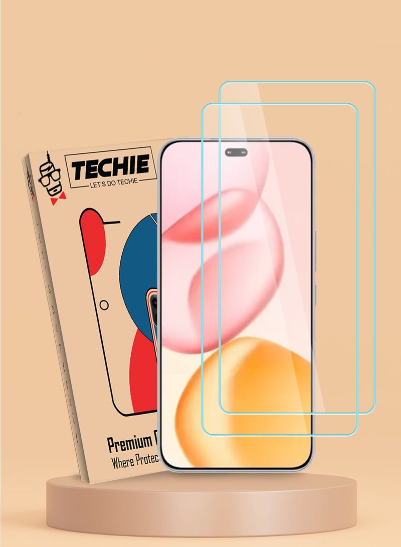 Techie 2 Pack Honor 400 5G Screen Protector HD Tempered Glass – 9H Hardness, Anti-Glare, Anti-Bubble, Ultra-Thin 0.33mm with Rounded Edges & Easy Installation - Image 1