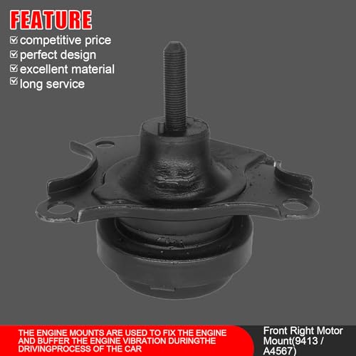 zaygyize 4 Pcs Engine Motor and Transmission Mount Compatible with 2002 2003 2004 2005 for Honda Acura RSX 2.0L Replace OE# A4528 A4508 A4567 A4549 - Image 4