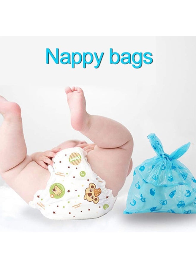 Peachjoy Diaper Disposal Bag, 100 Unscented Diaper Bags Disposable, Biodegradable Plastic Diaper Disposal Bag for Baby and Toddler Poop, Convenient and Quick Diaper Disposal Essential for Travel (Blue)  - Image 5