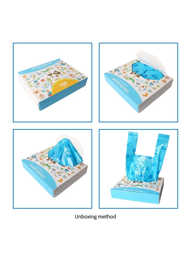Peachjoy Diaper Disposal Bag, 100 Unscented Diaper Bags Disposable, Biodegradable Plastic Diaper Disposal Bag for Baby and Toddler Poop, Convenient and Quick Diaper Disposal Essential for Travel (Blue)  - Image 2