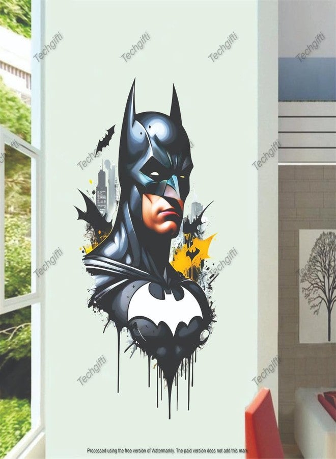 Techgifti ملصق جداري فني بتصميم باتمان من تيك جيفتي، ملصق لغرفة الأطفال، المقاس: 72 × 41 سم، ديكور منزلي عصري - Image 3