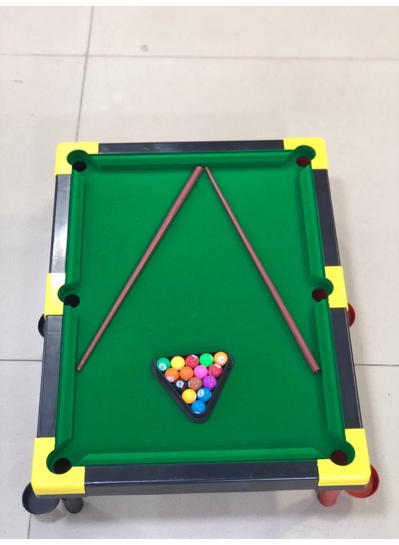 طاولة بلياردو مصغرة للأطفال 95×30×30 سم – لعبة رياضية تعليمية مع كرات ملونة وعصي خشبية – Mini Pool Table - Image 2